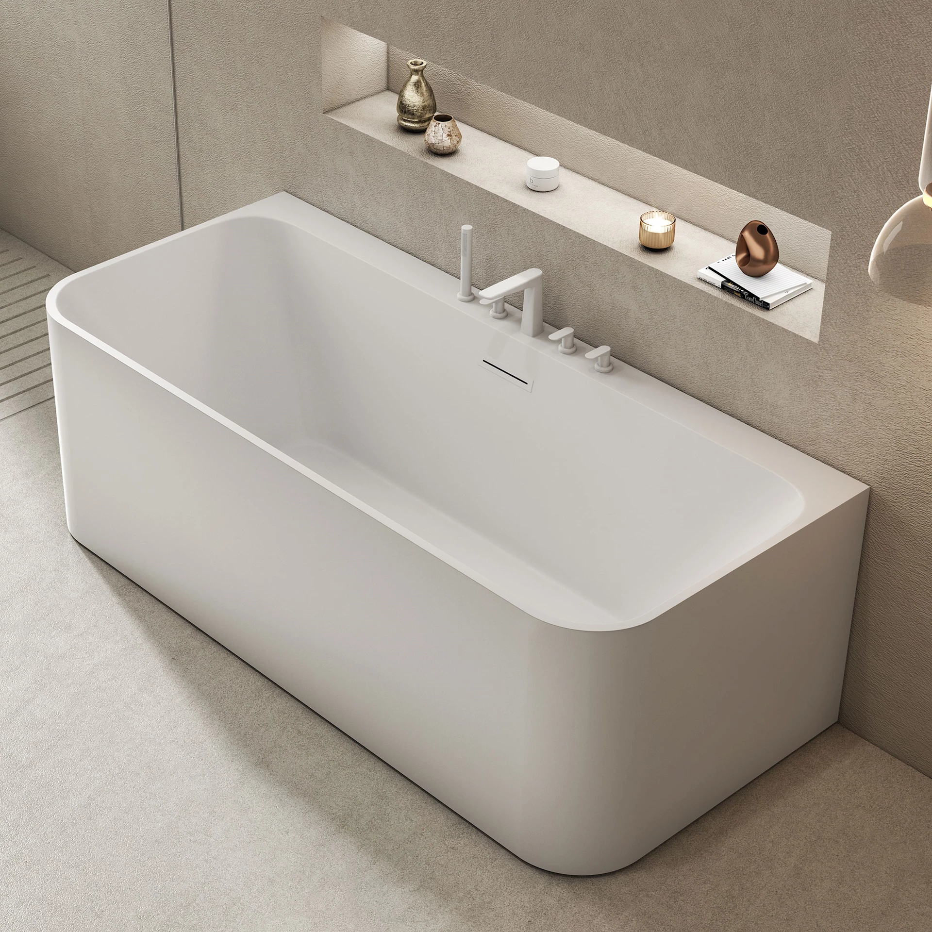 NRF6215748 - Sense badekar back to wall matt hvit - 